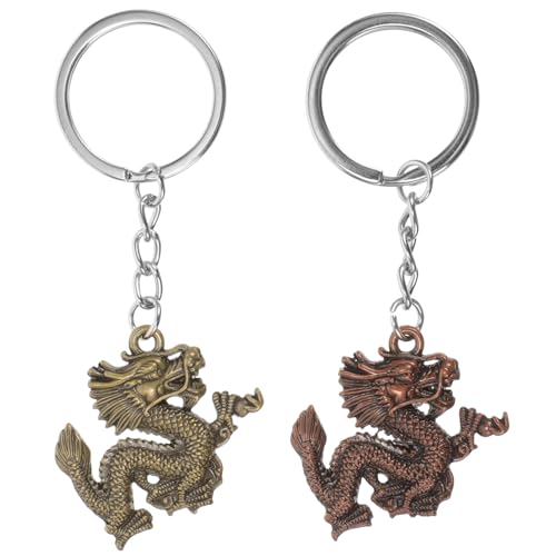 PRETYZOOM 2 Stück Karabiner Schlüsselband Drachen Schlüsselring Freundschaftsarmband Set Autozubehör Drachen Schlüsselanhänger Anhänger Drachen Schlüsselanhänger Ornament Hängende von PRETYZOOM