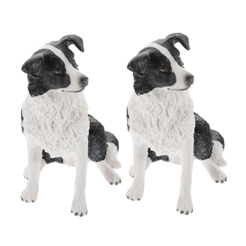 PRETYZOOM 2 Stück Simulation Haustier Hund Welpe Kinderspielzeug Minispielzeug Ballonhund Kinderspielzeug Hundefigur Cockerhund Statue Cocker Spaniel Statue Border Collie Stofftier Border von PRETYZOOM