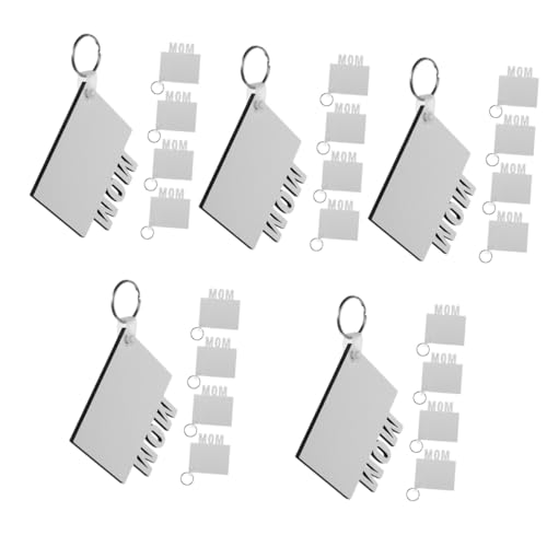 PRETYZOOM 25 Stk Schlüsselanhänger Zum Muttertag Schlüssel Liefert Blanko-schlüsselanhänger Zum Basteln Handwerkliche Schlüsselanhänger Multifunktions-sublimationsrohling Mdf von PRETYZOOM