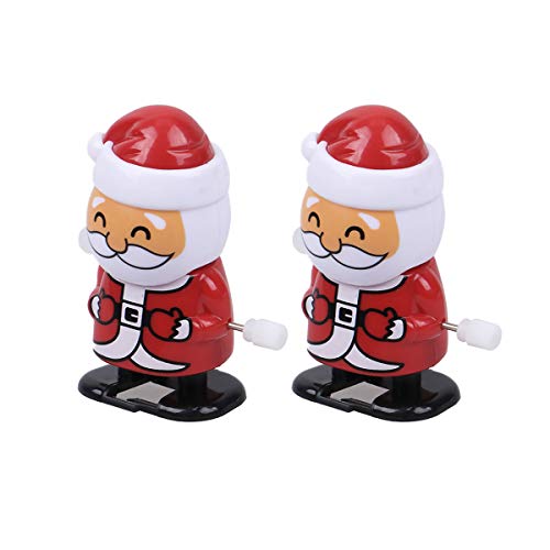 PRETYZOOM 2Pcs Weihnachten Aufziehspielzeug Weihnachten Uhrwerk Spielzeug Cartoon Santa Party Bevorzugt Neuheit Springen Spielzeug Strumpfwaren für Weihnachten Geburtstag Thanksgiving von PRETYZOOM