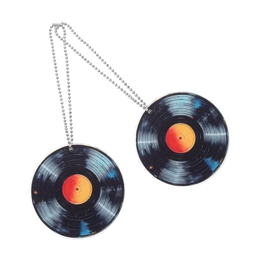 PRETYZOOM 2St Anhänger schlüssel Musik Schallplatten-Schmuck Taschenverzierungen Taschen-Schmuck Geldbörsen Tasche hängende Dekoration Taschendekoration Acryl von PRETYZOOM