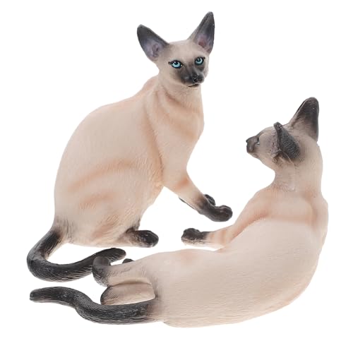 PRETYZOOM Spielzeug Für Katzen 2st Simulationstiermodell Animal Toys Tier Simulierte Tierfigur Tiermodell Für Schöafzimmerdeko Kleine Katzenfigur Katzenfiguren Realistische Katzenmodelle Plastik von PRETYZOOM