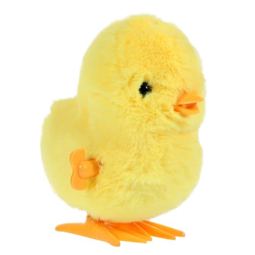 PRETYZOOM 2St Springendes gelbes Huhn realistische Kuscheltiere Hase aufziehen chicken toy Aufziehbares Huhn Mini-Plüschtiere Spielzeug Lernspielzeug zum Springen für Babys Plastik von PRETYZOOM