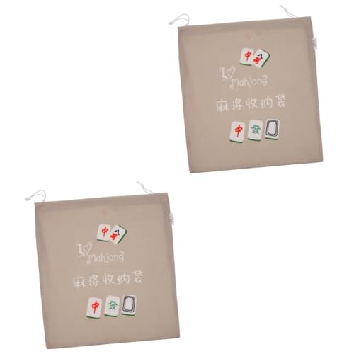 PRETYZOOM 2st Mahjong-aufbewahrungstasche Mahjong-einkaufstasche Mahjong-beutel Mahjong-fliesen-organizer Mahjong-spieltasche Leere Mahjong-tasche Mahjong-fliesen-tasche Oxford-stoff Khaki von PRETYZOOM