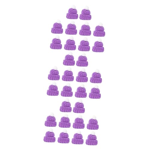 PRETYZOOM 30 STK Zubehör Für Weihnachtsmützen Weihnachtsminihüte Minihut Für Weihnachtsbaum Lustige Weihnachtsmützen Weihnachtsbaum-strickmütze Kleine Weihnachtsmützen Aus Filz Violett von PRETYZOOM