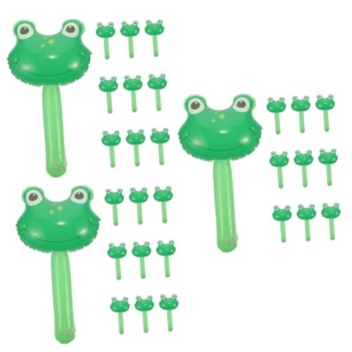 PRETYZOOM 30 Stk Aufblasbares Spielzeug Für Kinder Tierthema-geburtstagsfeierdekorationen Aufblasbare Froschballons Aufblasbarer Tierstock Frosch-ballonstäbe Rostfreier Stahl Green von PRETYZOOM