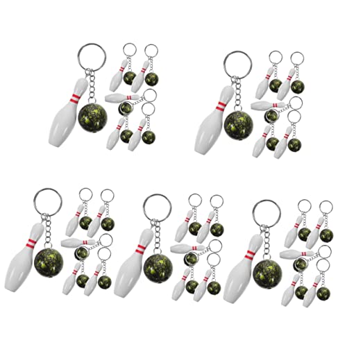 PRETYZOOM 30 Stk Bowling-Schlüsselanhänger Schläger Schlüsselanhänger Mini-Rugby-Schlüsselanhänger charm anhänger Schlüsselbund Handtaschen-Anhänger-Charms Bowling- Metall Green von PRETYZOOM