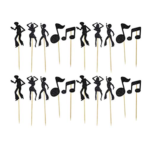 PRETYZOOM 30 Stück Musikparty Cupcake Topper Musiknote Und Tanz Menschen Kuchen Picks Dekorative Papier Kuchen Stick Topper Dekoration Lieferungen von PRETYZOOM