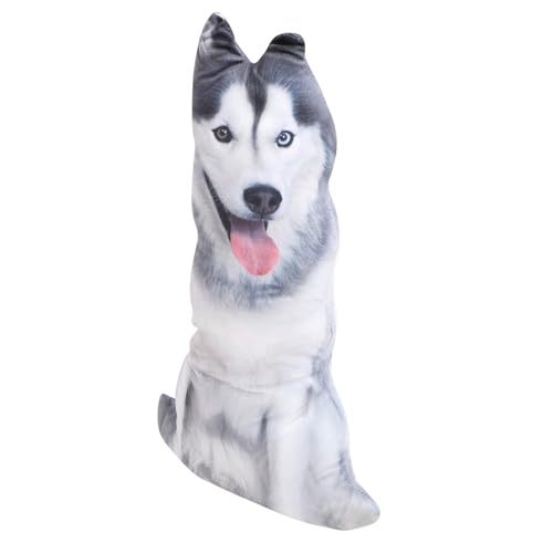 PRETYZOOM 3D-Hunde-Wurfkissen 3D-Simulation Plüschtier Kissen Spielzeug Husky-Kissen Für Kinder Zuhause Bett Sofa 50 cm von PRETYZOOM