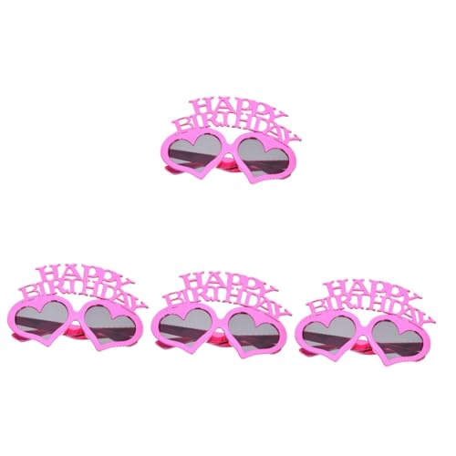 PRETYZOOM 4 Stück Geburtstagsbrille Cosplay-Sonnenbrille Kostümbrille Sommerparty-Brille kinder ferngläser kinderferngläser alles zum geburtstag brille Geburtstagsparty-Brille Stk Rosy von PRETYZOOM