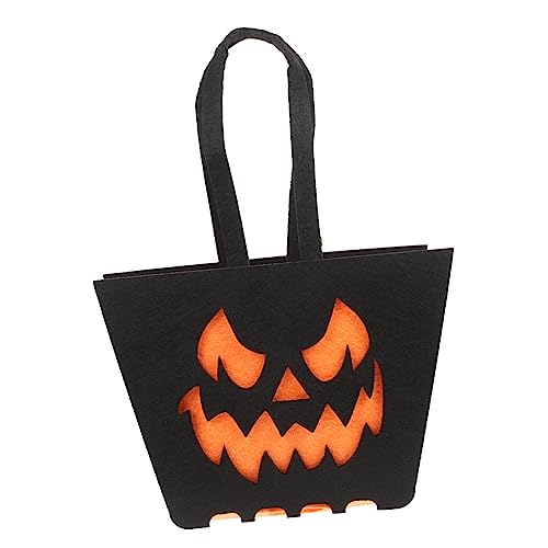 PRETYZOOM 4 Stück Halloween-süßigkeitsbeutel Massentragetaschen Wiederverwendbarer Leckerbissen-eimer Taschen Für Halloween-leckerbissen Halloween-partybevorzugungstaschen Black Vlies von PRETYZOOM