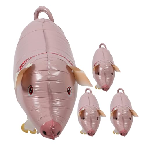 PRETYZOOM 4 Stück Piggy-Aluminiumfolienballon Kuh Ballon gehende Tierballons Folienparty luftballons geburtstagsdekoration Gastgeschenke für Schweine Dekorationen aus Folienballons von PRETYZOOM