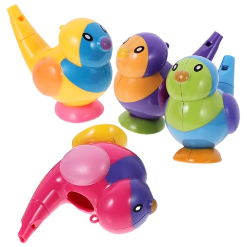 PRETYZOOM 4 Stück Vogelpfeife wasserspiel wasserspiele für Kid Toys spielsachen Water Toy quietschend Karikatur Pfeife in vogelform spielte Pfeife Abs von PRETYZOOM