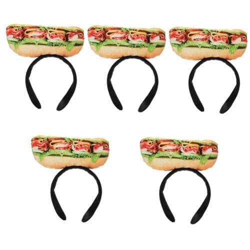 PRETYZOOM 5 Stück Sandwich Stirnband Sandwich Kopf Reifen Party Sandwich Haardekoration Partygeschenke Party Sandwich Haarband Kostüm Stirnband Lebensmittel Stirnband Lebensmittel von PRETYZOOM