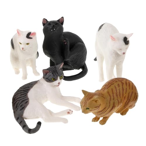 PRETYZOOM 5 Stück Simulierte Tiere Katzenspielzeug Mini Spielzeug Für Mädchen Kleinkinder Katzenspielzeug Für Kinder Katzen Kuscheltiere Realistisches Katzenspielzeug Katzenfiguren von PRETYZOOM