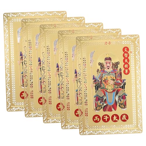 PRETYZOOM 5 Stück Teiliges Feng Shui Taisui Schutzkarte aus Kupfer für Jahr des Pferdes Tragbares Glücksbringer-Design für Geldbörse oder Anhänger Traditionelle Chinesische Schutzdekoration PRETYZOOM 5 Stück Teiliges Feng Shui Taisui Schutzkarte aus Kupfer für Jahr des Pferdes Tragbares Glücksbringer-Design für Geldbörse oder Anhänger Traditionelle Chinesische Schutzdekoration von PRETYZOOM
