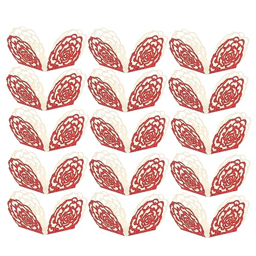 PRETYZOOM 50 Stück Schokoladentablett Papierschalen Essbare Pappbecher Mini-tasse Schnapsbecher Muffinförmchen Backen Bonbonbecher Aus Schokoladenpapier Klare Dessertbecher Partybecher Rot von PRETYZOOM