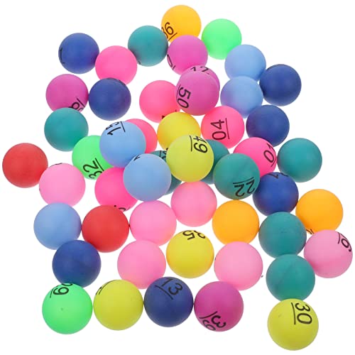 PRETYZOOM 50pcs Lotterie Bälle mit Nummern 1-50 Nummer 40mm Bälle Plastikbälle Bingo Spiel Lotteriekugeln für Weihnachten Spiel Party Dekoration von PRETYZOOM