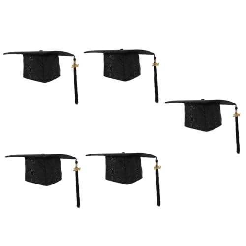 PRETYZOOM 5St Abiturmütze abschlussfeier graduation cap absolventenhut Abschlussparty Hochschulabschluss topper Abschlusshüte für Erwachsene Abschluss Hut grad kappe Polyester von PRETYZOOM