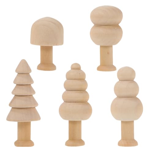 PRETYZOOM 5St Holzpilz Geburtstagsgeschenk Kinder Holzspielzeug für Kinder weihnachtsdekoration Kinder Spielzeug Mini-Baum aus Holz Puppenmodell aus Holz Puppenbaum Lotusbaum von PRETYZOOM