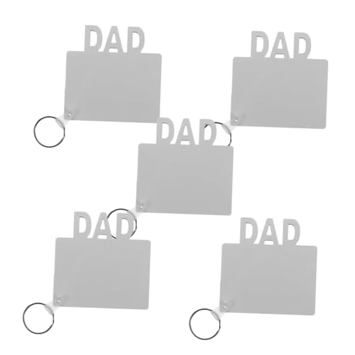 PRETYZOOM 5St Schlüsselanhänger zum Vatertag schlüsselanhänger personalisiert schlusselanhager personalisierte leerer Schlüsselanhänger selber machen Sublimations-Schlüsselanhänger MDF von PRETYZOOM