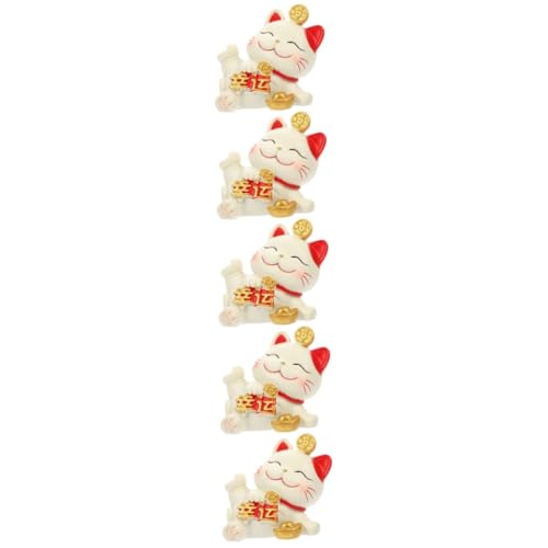 PRETYZOOM 5st Glückliche Katzenverzierung Mini-katzenfiguren Miniatur-katzenfigur Japanische Katzenfigur Cartoon-katzenstatue Cupcake-Topper Mit Katzenfigur Winkende Katzenfigur Harz von PRETYZOOM