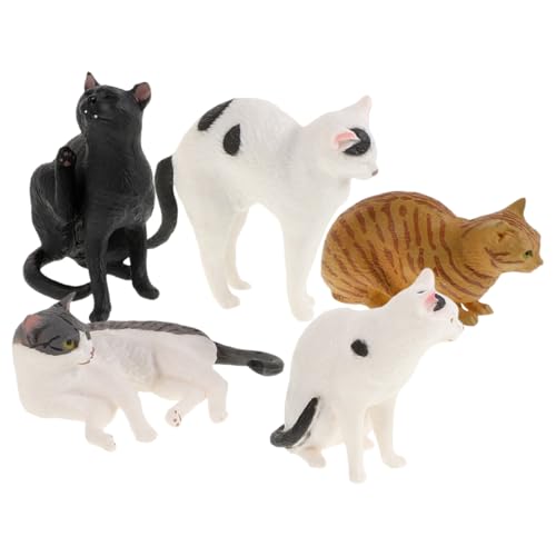 PRETYZOOM 5st Simuliertes Tierkatzenspielzeug Katzen-minifiguren Lebensechte Katze Mini-katzenfiguren Katze Miniaturfiguren Simulation Einer Katzenfigur Miniatur-mädchenfigur PVC von PRETYZOOM