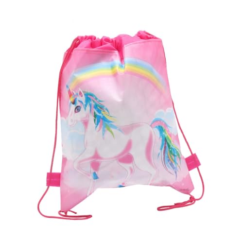 PRETYZOOM 6 Teiliges Kordelzug Taschen Rucksackset Mit Kordelzug Und Stitch Kordelzugbeutel Rucksack Für Schultasche Kinderrucksack Kindertasche Einhorn Kordelzugrucksack Outdoor von PRETYZOOM