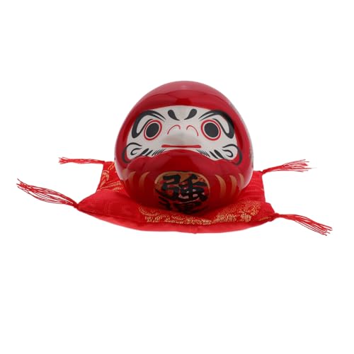 PRETYZOOM Bodhidharma-Ornamente Japanische Daruma Auto-armaturenbrett-Ornament Auto- Daruma Daruma-Puppe Harzfiguren Badezimmer Regal Couchtischdekoration Glück Daruma Keramik Rot von PRETYZOOM