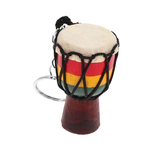 PRETYZOOM Djembe-Schlüsselanhänger Charme Schlüsselanhänger kleiner Trommelanhänger Schlüsselbund Schlüsselanhänger-Dekoration Taschenanhänger Mini-Instrumente Dekor Trommel-Anhänger hölzern von PRETYZOOM