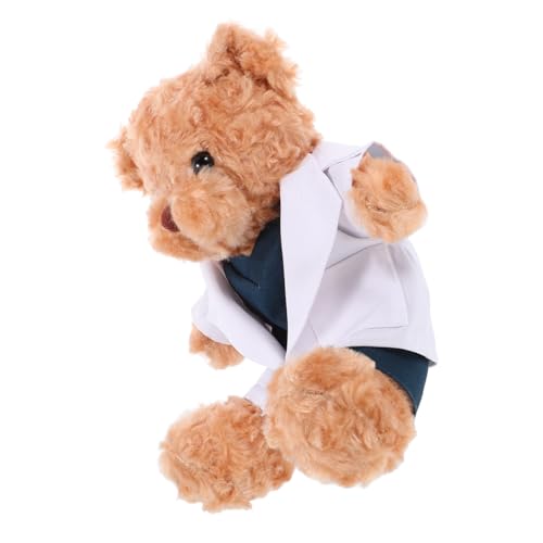 PRETYZOOM Doktor-Bär-Puppe kinderarzt plüschbär tragen ausgestopftes Bärenspielzeug Stofftier für Arzt ausgestopfte Bärenpuppe weicher Stoffbär Baumwolle Light Brown von PRETYZOOM