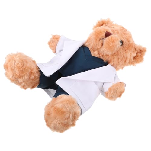 PRETYZOOM Doktor-bär-puppe Stofftier Bär Ausgestopfte Bärenpuppe Ausgestopftes Bärentier Weicher Stoffbär Bärenpuppe Im Schlafzimmer Tragen Gefüllte Puppendekoration Light Brown Plüsch von PRETYZOOM