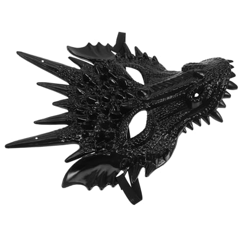 PRETYZOOM Drachenmaske Maskenball Maskenparty Maskenspiel Verkleidungsmaske Drachen-Cosplay-Maske Drachen Maskerade Maske Kreatur-Maske Masken-Cosplay schreckliche Tiermaske Plastik Black von PRETYZOOM