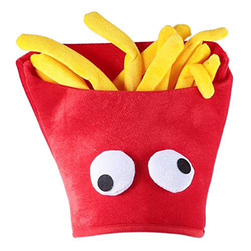 PRETYZOOM Essen Kostüm Hut Lustige Pommes Frites Fast Food Mütze Chef Cosplay Stirnband Kopfbedeckung Verkleiden Foto Requisiten für Halloween Karneval Maskerade Party Dekor von PRETYZOOM