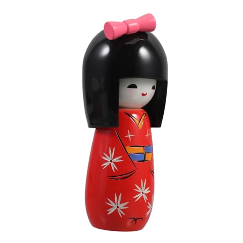 PRETYZOOM Japanische Kokeshi-Puppe Marionette Animation Puppenzubehör Träger Dolly Miniatur Geisha-puppenschmuck Wiedergeborene Puppe Puppenautositz Mini-babypuppen Mädchen Hölzern von PRETYZOOM