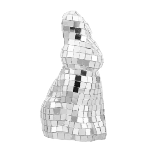 PRETYZOOM Kaninchen-Verzierung Schaumkaninchen Dekoration Perücken Puppenhaus Puppenhäuser Hanteln Schaumhasen-Handwerk Disco-Schaumhase Kleiner Hase Hasen-Partystatue Glas Silver von PRETYZOOM