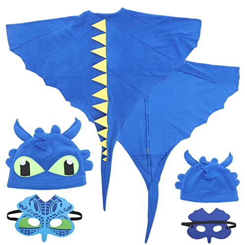 PRETYZOOM Kind Dinosaurier Umhang Drachen Dino Umhang Kostüm für Kinder Blauer Drache Kapuzenmantel Halloween Kleinkind Niedlicher Dinosaurier Verkleiden Sich Umhang Halloween Kostüm von PRETYZOOM