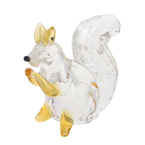 PRETYZOOM Kristalleichhörnchen Bastelset Basteln Mini-eichhörnchen-Figuren Kristallbären Eichhörnchen Halskette Schneckenfigur Eichhörnchen-Statue Eichhörnchen-schneekugel Yellow von PRETYZOOM