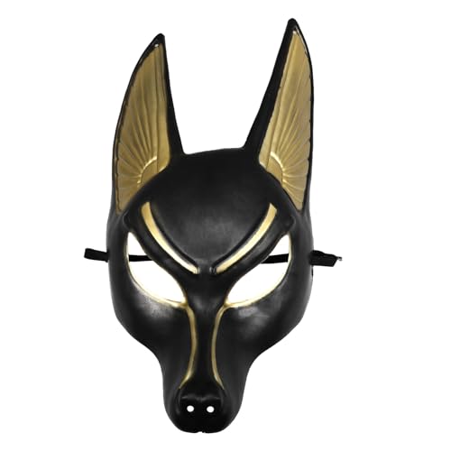 PRETYZOOM Maske Für Erwachsene Halloween-Party-Maske Fuchs-Wolfskopf-Maske Ägypten Der Kostüm Halloween-Maskerade Kostüm Cosplay von PRETYZOOM