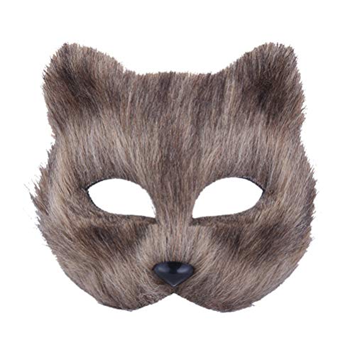 PRETYZOOM Masquerade Tiermasken Plüsch Fuchsmasken Halbgesicht Cosplay Kostümmasken Kostümzubehör für Halloween Carnival Mardi Gras Party Grau PRETYZOOM Masquerade Tiermasken Plüsch Fuchsmasken Halbgesicht Cosplay Kostümmasken Kostümzubehör für Halloween Carnival Mardi Gras Party Grau von PRETYZOOM