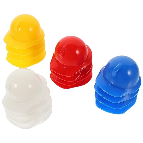 PRETYZOOM 40st Hamsterhut Flaschenaufsatz Miniatur-bauhüte Kleiner Hundezylinder Puppen-rollenspielkostüm Cake Topper Helm Bauschutzhelm Miniatur-schutzhelm Bauhut Plastik Haustier Baby Kind von PRETYZOOM