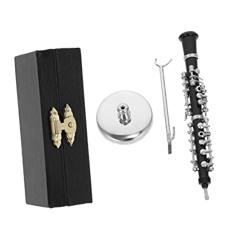 PRETYZOOM Oboen-Modell Mini- Oboe-Figur Mini-Oboe-Handwerk Musikinstrumentenfigur Puppenhaus-Instrument Mini-Instrumente Miniatur Hausdekorationen Für Zu Hause Desktop- Black Vinyl von PRETYZOOM