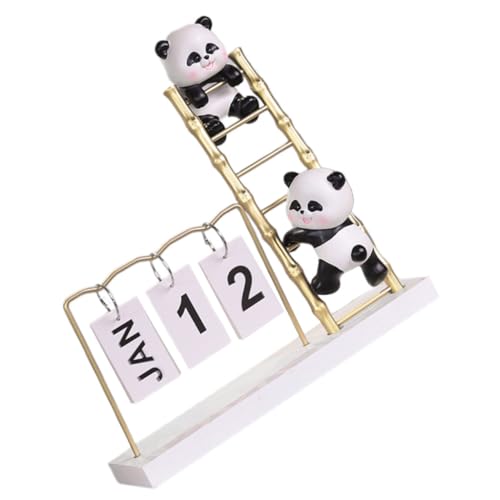 PRETYZOOM Panda-kalenderornament 12 Monate Kalender Tischkalender 2024 Drachenjahreskalender Blätterkalender Kreativer Tischkalender Wiederverwendbarer Kalender Legierung von PRETYZOOM