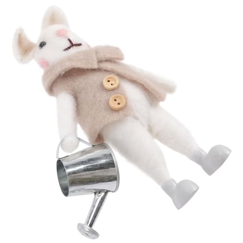 PRETYZOOM Plüschhase Hasenkostüm Plüsch Plüsch Plüsch-Maskottchen-Puppe Bunny kanninchen hasenpuppe Hasenplüsch Plüschkaninchen Zuhause Plüsch-Kaninchen-Ornamente Metall von PRETYZOOM