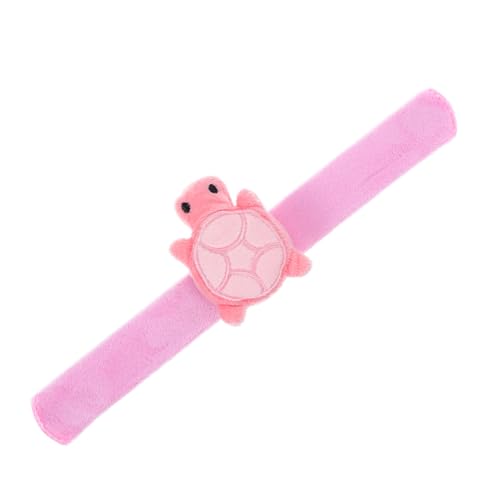 PRETYZOOM Plüschpuppenarmband Schildkröte Lockeres Armband Plüscharmband anschnallen Distanzhalter Süßes Schildkröten-Schlagarmband Niedliches Slap-Armband- PP Baumwolle Rosa von PRETYZOOM