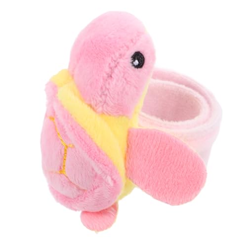 PRETYZOOM Plüschring Schildkröten Plüscharmband Tierisches Armband Armbänder mit Stofftieren Schildkröte Stofftier Tierschnapparmbänder Schildkröten-Gastgeschenke PP Baumwolle Rosa von PRETYZOOM