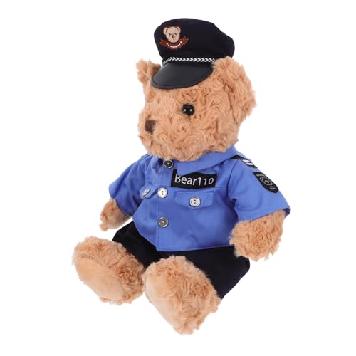 PRETYZOOM Polizeibärenpuppe Kleiner Bär Aus Plüsch Kuscheltiere Für Mädchen Bär Plüsch Plüschtiere Für Mädchen Bärendekor Kuscheltiere Für Freundin Kuscheltiere Bär Stofftiere Pp Baumwolle von PRETYZOOM