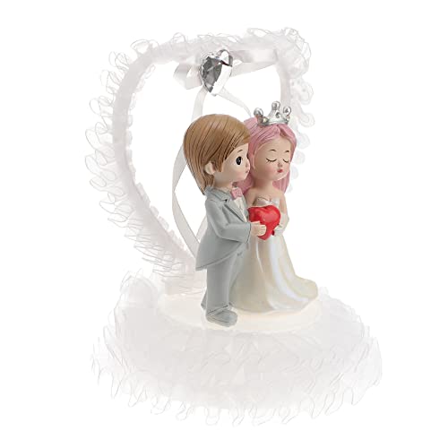 PRETYZOOM Schmuck für Braut und Bräutigam Figuren für Paare Hochzeit für die Braut büro dekoration office decoration raumdeko Desktop-Paar-Statuen- Paardekoration aus Harz Stoff Weiß von PRETYZOOM