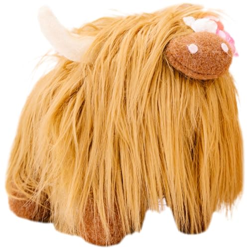 PRETYZOOM Schottisches Hochlandrind kühe für Kuh plüschtier Scottish Highland Cow plüschtier Kuh Lustiges Kuh- Spielzeugkühe Plüschkuhpuppe Plüsch- Brown von PRETYZOOM