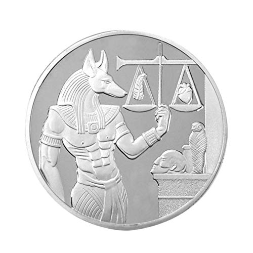 PRETYZOOM Silber Gedenkmünze Anubis Münze Alten Ägypten Münze Kunstsammlung Münze Dekorative Münze Souvenir Geschenk Sammlerstück Spielzeug von PRETYZOOM